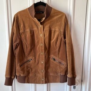 Women’s Vintage MXM Brown Corduroy Snap Front Ribbed Collar/Cuffs Bomber Jacket